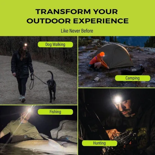 Miniatura 5 de POWERCAP - Sombrero LED con luz de 150 lúmenes, forro polar recargable con faro incorporado brillante, impermeable, cálido, talla única Mossy Oak