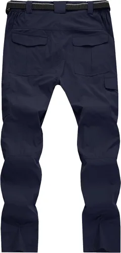 Miniatura 7 de WENRONSTA Pantalones cargo de senderismo para hombre, de secado rápido, ligeros, impermeables, 6 bolsillos, para exteriores, montaña, pesca