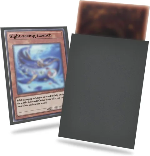 Paquete de 200 fundas para tarjetas color gris, compatibles con fundas para tarjetas Yu-gi-oh, fundas para tarjetas pequeñas japonesas, fundas para