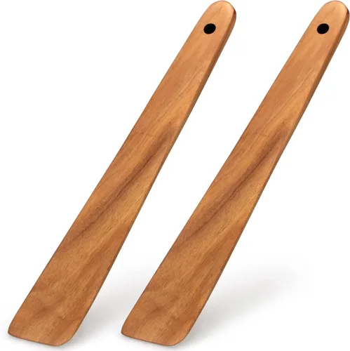 Miniatura 10 de Espátula Plana de Madera para Utensilios de Cocina Spurtle Herramienta de Cocina Volteador Raspador de Madera de Teca Espátulas Utensilio de Cocina