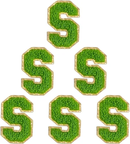 Miniatura 48 de 6 piezas de parches de letras de chenilla autoadhesivas, parches de letras preppy de 2 pulgadas para bolsos, ropa y sombreros, grandes pegatinas