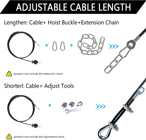Miniatura 5 de Fitness Pulley Cable, Gym Replacement Cable Heavy Duty Steel Wire Rope Fitness Cable Pulley System Attachments Home Gym Machine Equipment Workout