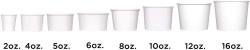 Miniatura 7 de Karat [227 ml - 1000 uds] Tazas de helado de papel y cuencos de sopa para alimentos calientes/fríos - Ideal para sopa, helado, yogur y aperitivos