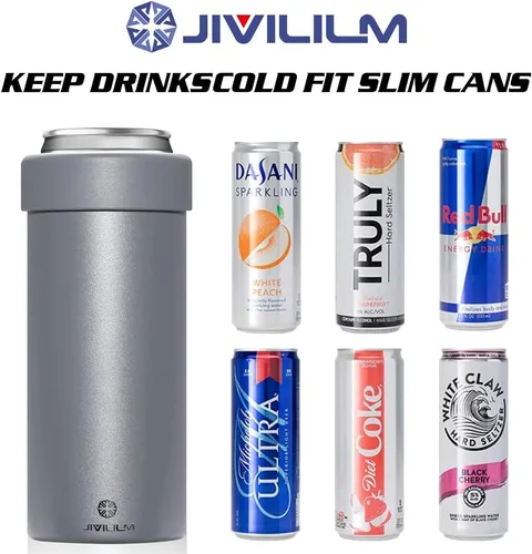 Miniatura 4 de Enfriador aislado de acero inoxidable para latas delgadas de 12 onzas Soporte para bebidas de latas delgadas para seltzer duro, cerveza, refrescos