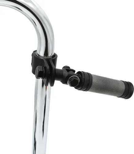 Miniatura 2 de Clavija de pie redonda negra con abrazadera de 0.984 in 1.260 in compatible con YAMAH XV250 XV400 Virage [P/N: MT216-049+216-096-BK]