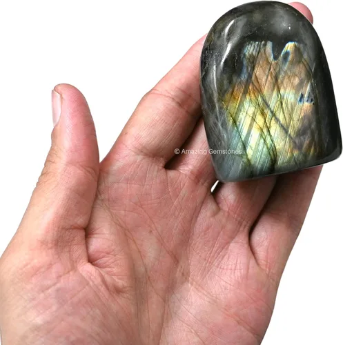 Miniatura 22 de Amazing Gemstone Piedra de palma y cristales de turmalina negra, piedras preciosas y cristales de grado A++, cristales curativos y piedras
