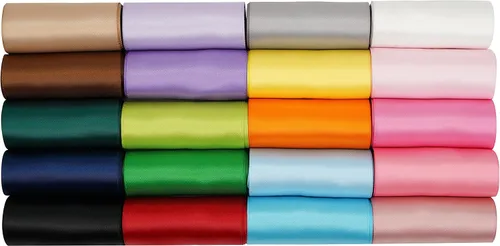 Miniatura 11 de HUIHUANG Cinta de satén de 1 pulgada de color sólido, cinta de doble cara de satén de tela para manualidades, envoltura de regalo, decoración