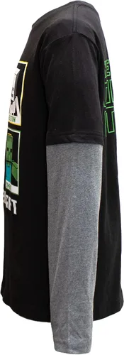 Miniatura 3 de Minecraft Camiseta de manga larga con diseño de enredadera y personajes para niños, camiseta de manga larga