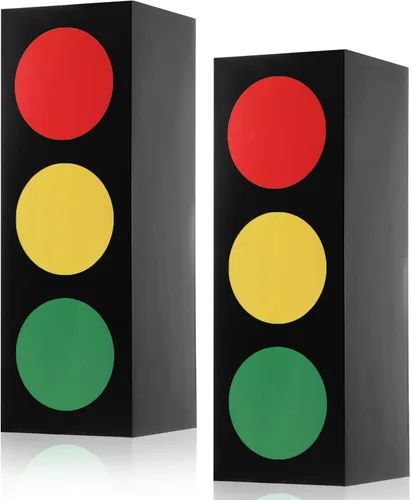 Zhanmai 2 piezas cajas de favor de semáforo decoración 17'' cajas de transporte para centros de mesa adorno superior de mesa de semáforo para niño