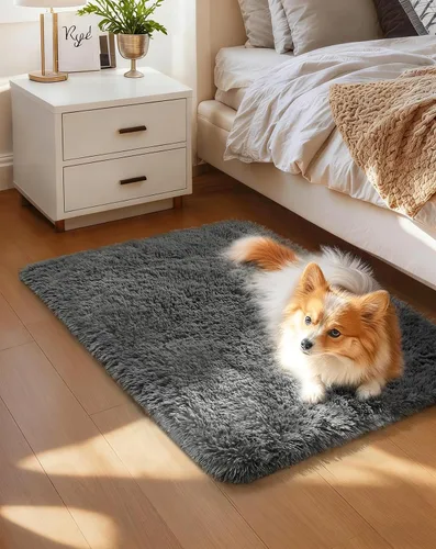 Miniatura 100 de Ophanie Alfombra Verde de Césped, Alfombras de Área para Dormitorio, Alfombra Shag Esponjosa de 4x6 pies, Suave Peluda Afelpada Linda para Niños 7