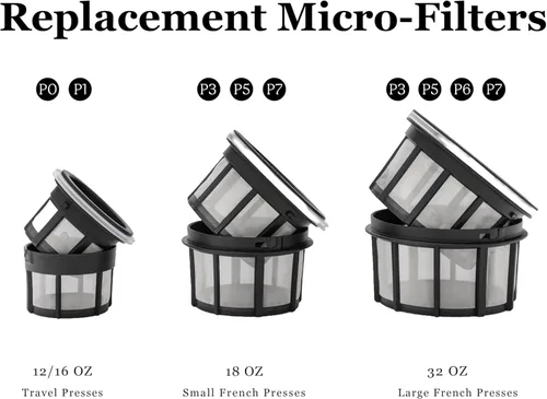 Miniatura 2 de ESPRO Microfiltro de repuesto para prensas francesas ESPRO Coffee & Tea, P1/P0, 12/16 onzas, microfiltro de café