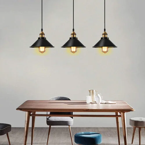 Miniatura 2 de Siet Lámpara colgante industrial estilo loft vintage, mini candelabro retro E27, iluminación de isla de cocina, iluminación Edison para el hogar