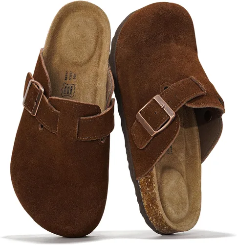 Miniatura 8 de Project Cloud Benton - Zuecos con plantilla de cuero genuino para mujer, pantuflas de espuma viscoelástica con soporte de arco, sandalias de moda
