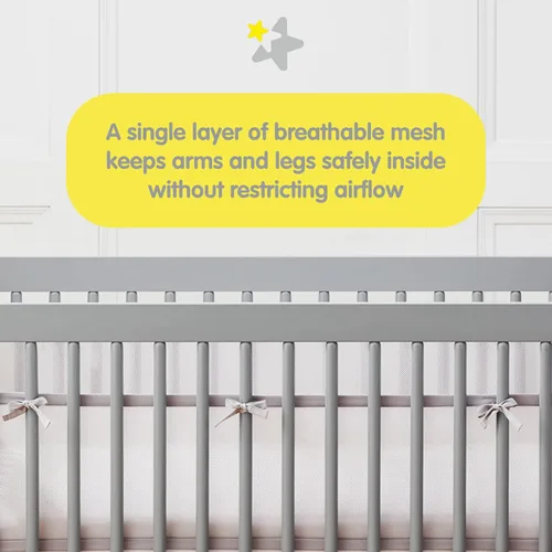 Miniatura 3 de BreathableBaby - Forro de malla transpirable para cunas de tamaño completo, malla Deluxe de 4mm, Bruma azul (Tamaño 4FS cubre 3 o 4 lados)