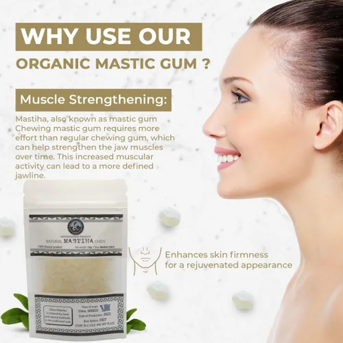 Miniatura 2 de Mastiha Chios Orgánico 20G – Goma de mastique griega 100% natural, vegana y sin gluten ni azúcar, resina auténtica de lágrimas de mastique