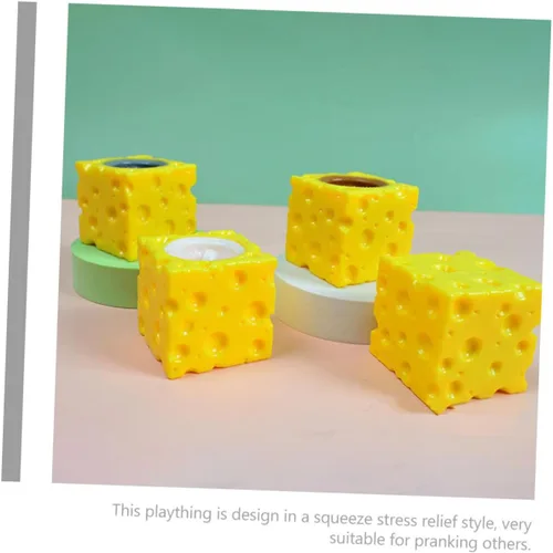 Miniatura 7 de FRCOLOR 2pcs queso ratón Squeeze Stress Relief broma para niños descompresión creativa Squishy ratones color aleatorio