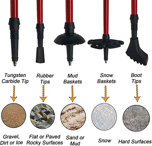 Miniatura 6 de Aihoye Bastones de trekking con absorción de golpes, ajustables, para senderismo o senderismo, plegable, fuerte, paquete de 2 piezas, bastón ligero