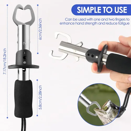 Miniatura 3 de mouhike Kit de herramientas de pesca, alicates de pesca, pinza de labios de pescado, removedor de anzuelos de pesca, báscula digital de pesca