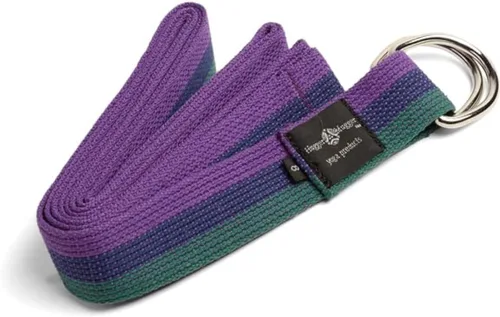 Miniatura 13 de Hugger Mugger Correa de yoga de algodón con anillo en D, algodón súper fuerte, hebilla de anillo en D de metal, múltiples longitudes disponibles