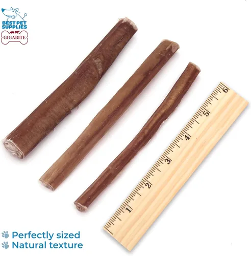 Miniatura 4 de GigaBite Bully Sticks - Golosinas masticables para perros totalmente naturales, sin olor y cuero crudo, masticables de larga duración con alto