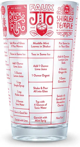Miniatura 3 de Genuine Fred BUENA MEDIDA MOCKTAILS, Mocktail Receta Vidrio Rojo