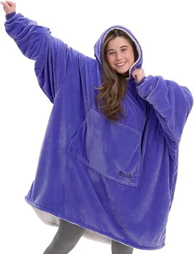 Miniatura 27 de THE COMFY Original - Manta de forro polar de microfibra con forro sherpa, diseño de gran tamaño con capucha y bolsillo de Shark Tank