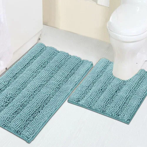 Miniatura 115 de Turquoize Alfombras de Baño de Chenilla Peludas Alfombra de Baño Antideslizante Gruesas Alfombras Peludas para Baño Chenilla Juego de Alfombra