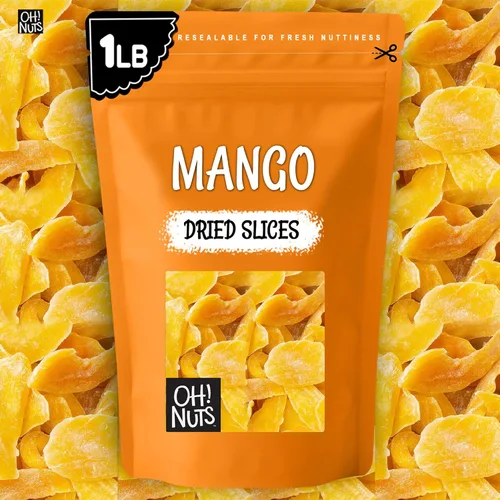Miniatura 8 de Oh! Nuts Mango seco – 1 libra – Rebanadas de frutas secas – Menos azúcar añadido – Bocados de frutas deshidratados – Empaquetado en bolsa de cierre