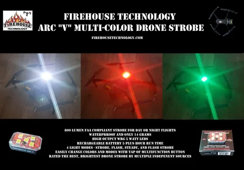Miniatura 7 de Firehouse Technology Drone Strobe 4 Light Kit de navegación - 2- Blanco, 1- Rojo, 1-Verde Cumple con la FAA y probado 3.5 SM