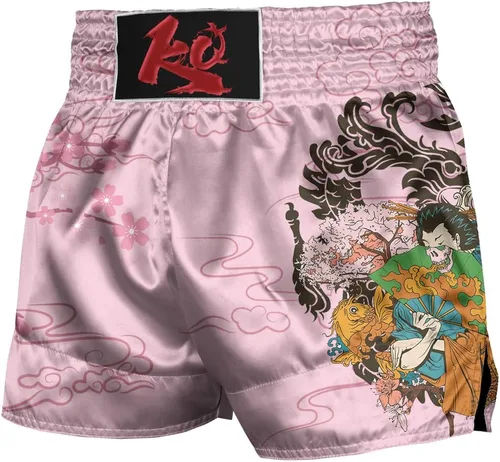 ChenHang Pantalones cortos de boxeo para mujer, traje de entrenamiento de artes marciales de manga rosa, Sakura, MMA, diseño de flores rosadas,