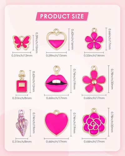 Miniatura 2 de YETOOME 30 dijes esmaltados chapados en oro surtidos, colgantes, colgantes para collares, pulseras, joyería y manualidades, Acero aleado, No es una