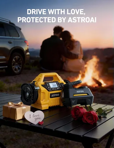 Miniatura 9 de AstroAI Inflador de neumáticos inalámbrico, compresor de aire portátil para automóvil de 160 PSI con pantalla HD, 3 fuentes de alimentación