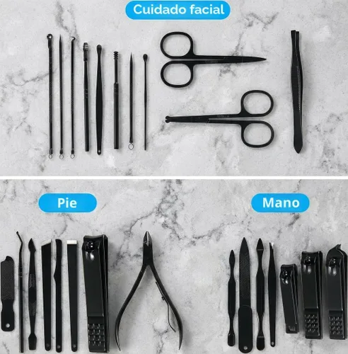 Miniatura 3 de MINKINH Juego de manicura profesional para cortaúñas, kit de manicura de acero inoxidable de 26 piezas, herramientas para el cuidado de uñas