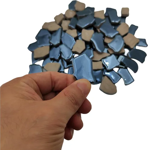 Miniatura 4 de Azulejos de mosaico de cerámica irregulares de 0.78 a 1.57 pulgadas, piezas de mosaico de 1.1 libras, piedras para decoración del hogar, platos