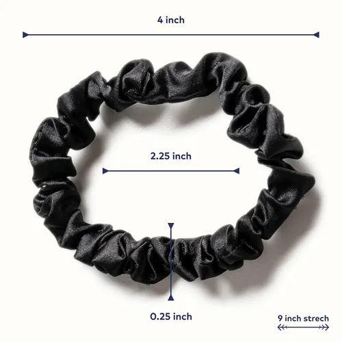 Miniatura 5 de RobeCurls Skinny Scrunch - Coleteros de satén para mujeres y niños, sin arrugas, sin encrespamiento, lazos suaves para el cabello con anillo