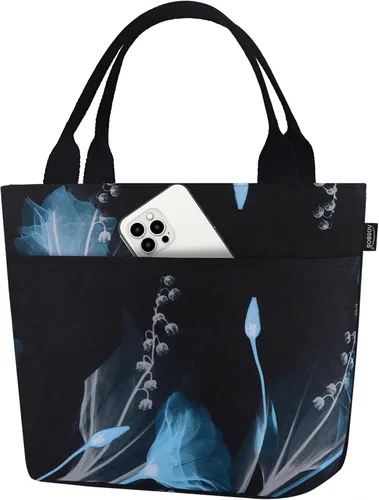 Aosbos - Bolsas de almuerzo grandes para mujer, lonchera aislada, bolsa de mano fría suave Aosbos, organizador de alimentos para adultos, soporte D.