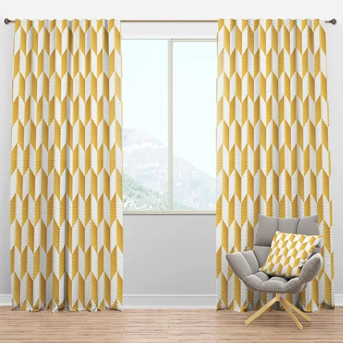 Miniatura 14 de DesignQ Cortinas con patrón hexagonal retro IX para dormitorio, cortinas para sala de estar, cortinas con aislamiento térmico, panel individual, 52