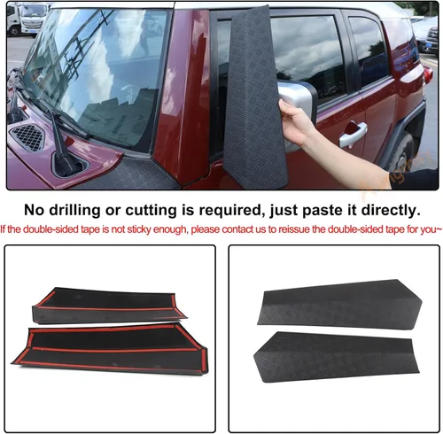 Miniatura 4 de Cubierta exterior para carenado de automóvil, protección de esquina lateral, compatible con Toyot@a FJ Cruiser 2007-2021, parte delantera del pilar