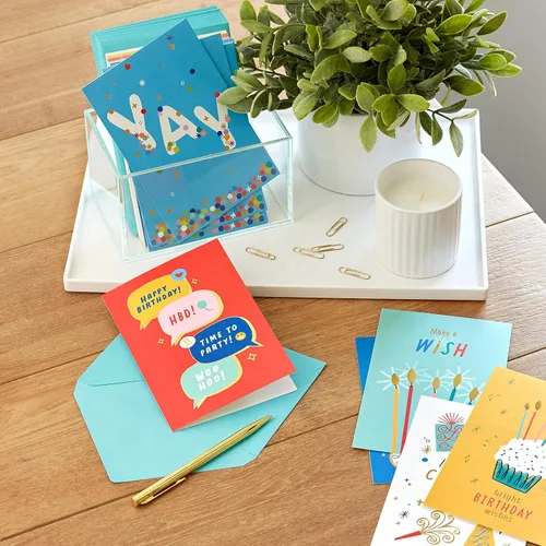 Miniatura 2 de Hallmark - Juego de tarjetas de cumpleaños, 36 tarjetas con sobres (deseos de cumpleaños brillantes)