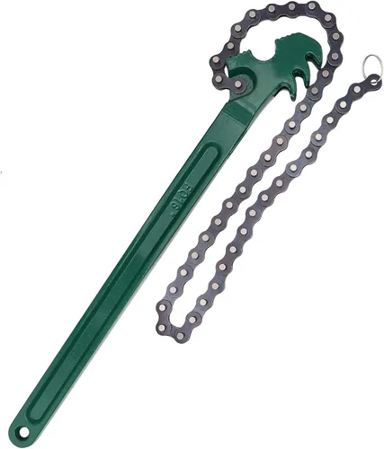 Llave de cadena de trinquete, 16 pulgadas de aceite automotriz para filtro de combustible y cadena de alicates, herramienta de extracción ajustable