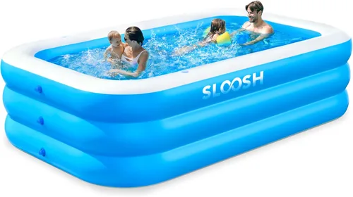SLOOSH - Alberca inflable para adultos con asientos, de 120 pulgadas x 72 pulgadas x 22 pulgadas, de tamaño completo, resistente, gruesa, por encima