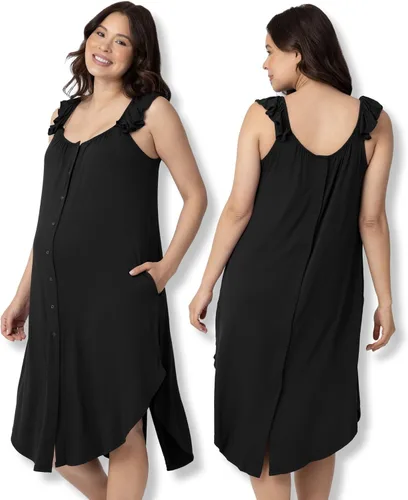 Kindred Bravely Vestido de parto y parto con correa de volantes Vestido de parto 3 en 1, parto y enfermería para hospital