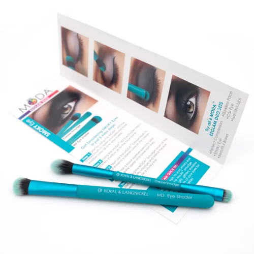 Miniatura 6 de MODA EZGlam - Juego de brochas de maquillaje de ojos ahumados, 2 brochas de maquillaje de ojos que incluyen 1 cepillo de doble punta para mezclar