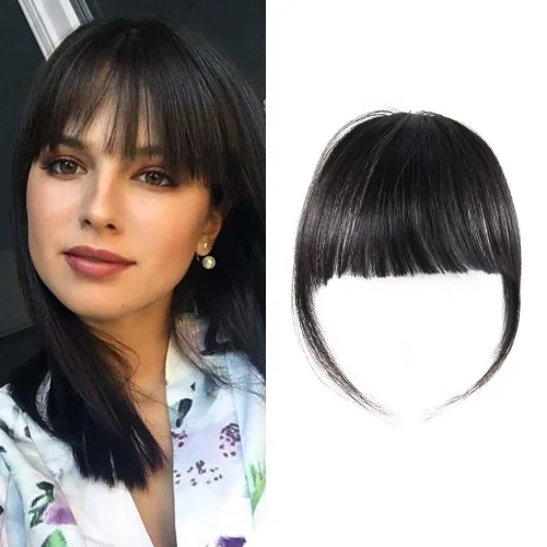 Miniatura 9 de Shinon – Flequillo con clip de cabello humano; extensión de cabello, fleco