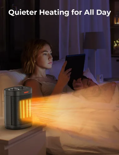 Miniatura 5 de Calentadores de espacio de 1500 W para usos en interiores, calentador eléctrico portátil con termostato, 3 modos, protección múltiple, calentador