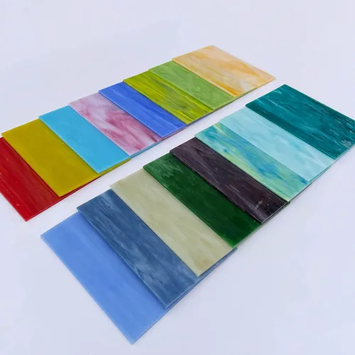 Miniatura 7 de LITMIND Paquete variado de 16 hojas de vitrales, azulejos de mosaico de 4 x 6 pulgadas para manualidades, arte catedral de colores surtidos, hojas