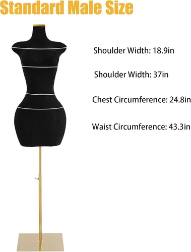 Miniatura 4 de Torso de maniquí femenino Forma de vestido de cuerpo ajustable Forma de vestido M-annequin para coser Altura ajustable de 59-83 pulgadas