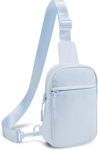 CHOLISS Bolso bandolera pequeño para mujeres y hombres, bolsos cruzados, cangureras de moda con correa extendida, A04 Azul Claro (Nylon), Bolsos