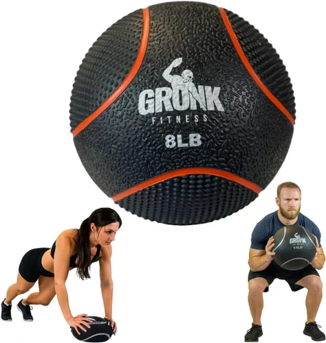 Miniatura 15 de Gronk Fitness Pelota medicinal de alta calidad, pelota medicinal con peso antideslizante, gran bola de pared para entrenamientos de cuerpo completo