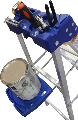 Miniatura 9 de LITE Escalera de aluminio de 4 pies con bandeja de herramientas, capacidad de carga de 250 libras, tipo I, LP-2111-04